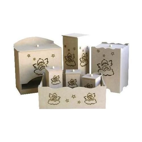 Kit Decoração Anjinho MDF 7 Peças